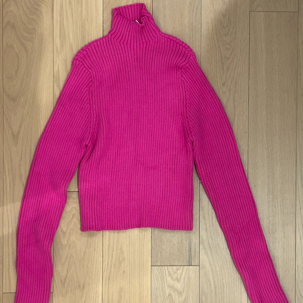 Zara Vibrant Pink Turtleneck Sweater